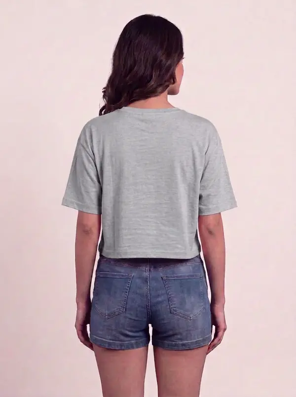Crop Top- Confidence Grey view 2